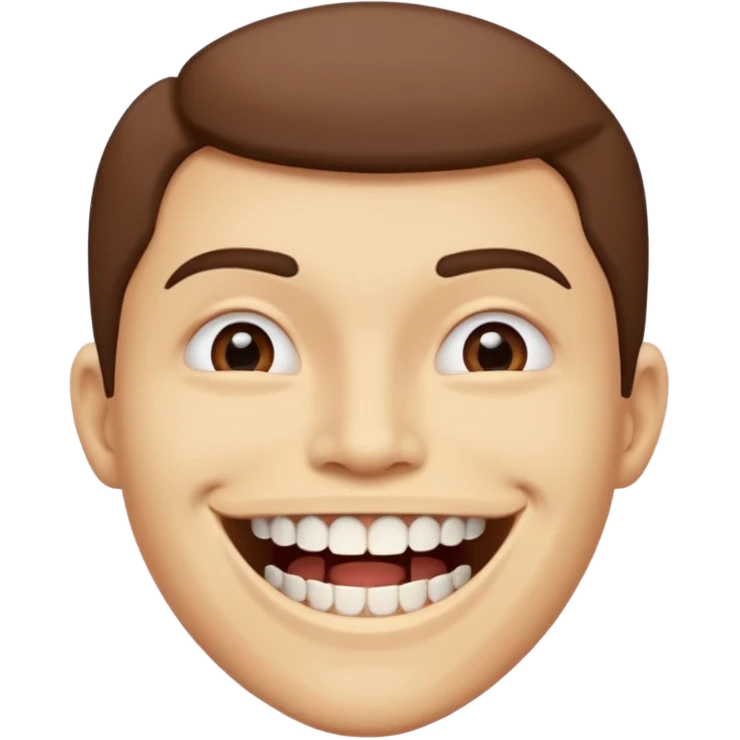 Smiling with teeth out and the teeth cover mouth and is sharp like triangles emoji