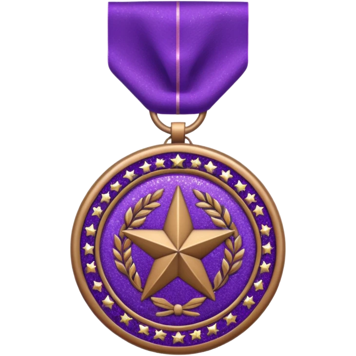 Purple Glitter military medal emoji