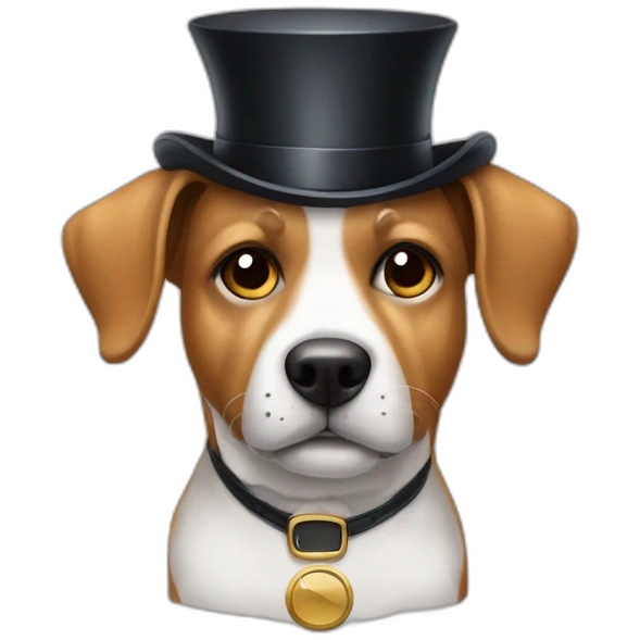dog with a monocle using calculator  emoji