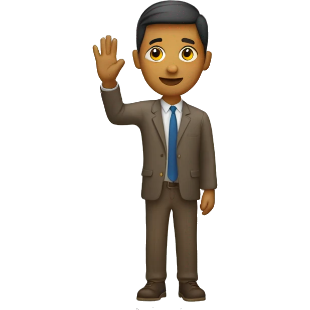 person with back facing viewer and raised hand emoji