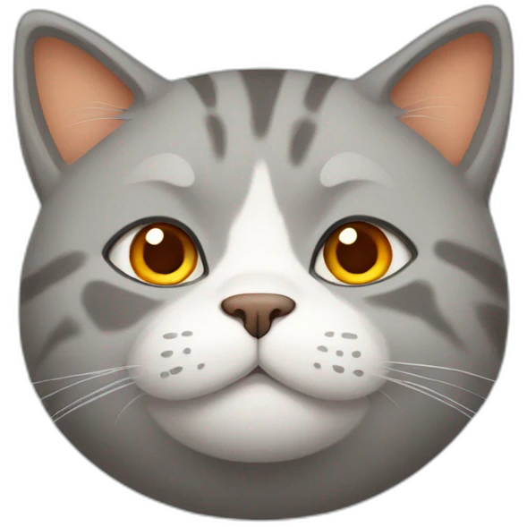 fat gray orange cat emoji