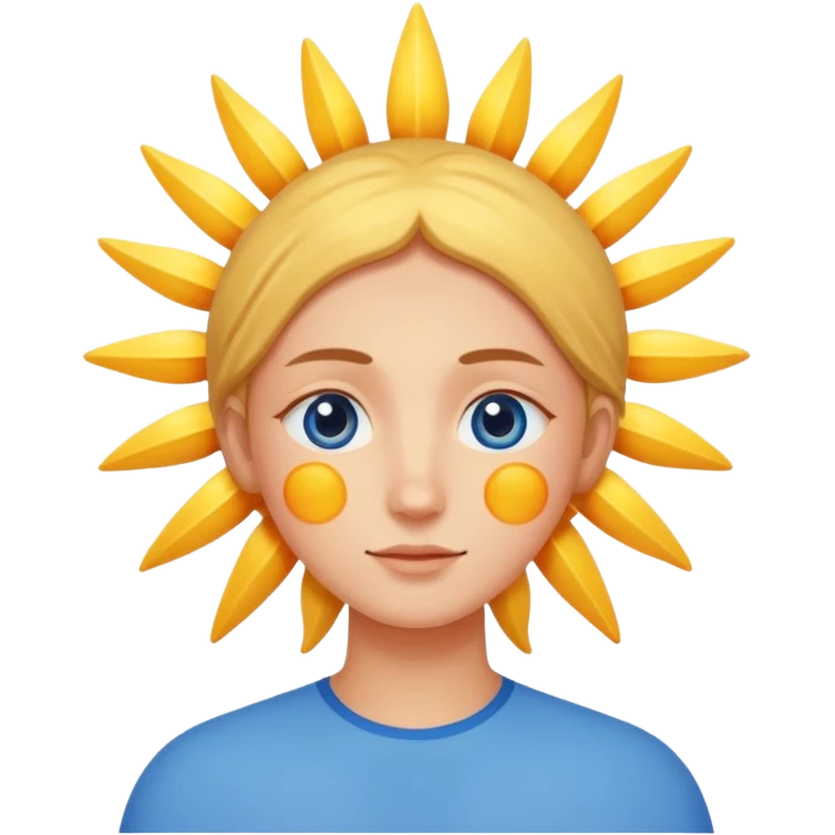 تیک آبی وانسان دایره ای خورشیدی emoji