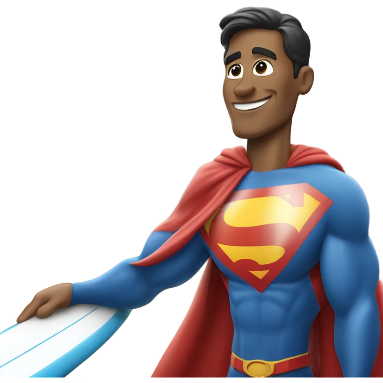 Superman on a surfboard  emoji