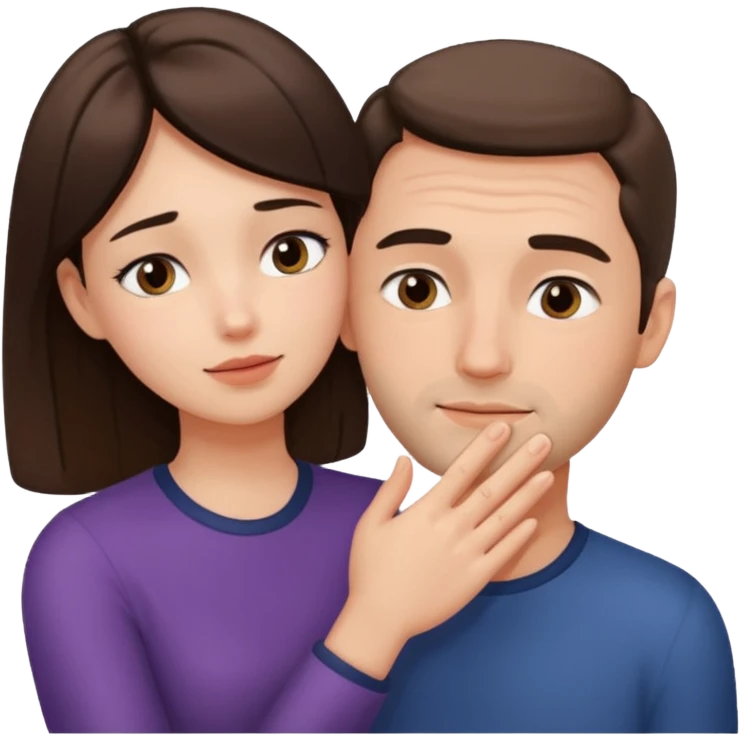 only one Girl touching his face with his own both hand, and smoothly rubbing the face emoji