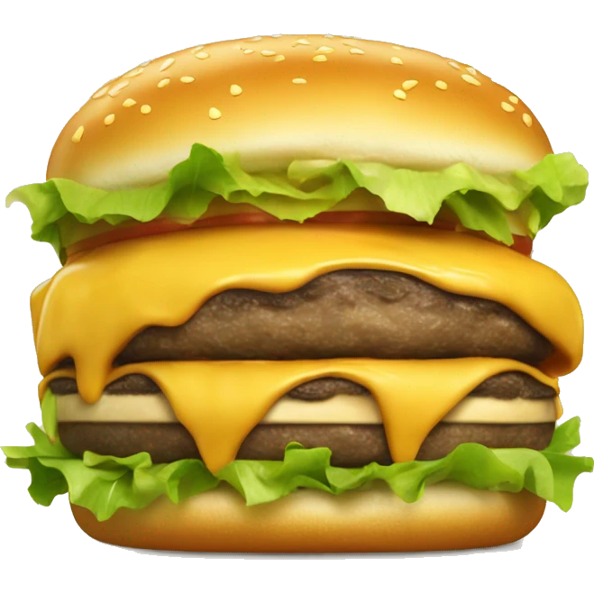 Cheeseburger with lots of melted cheese and lettuce  emoji