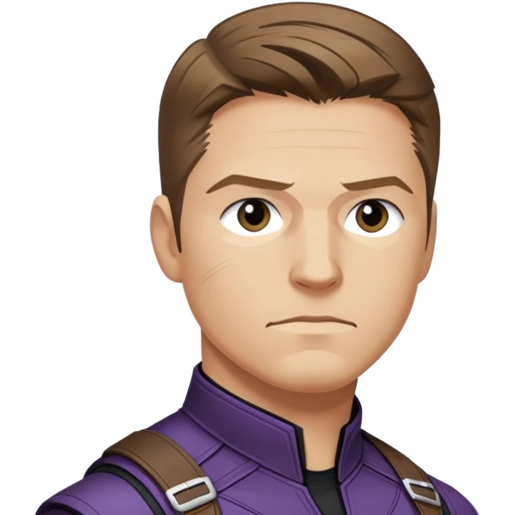 hawkeye clint barton portrait marvel, brown hair from captain america: civil war emoji