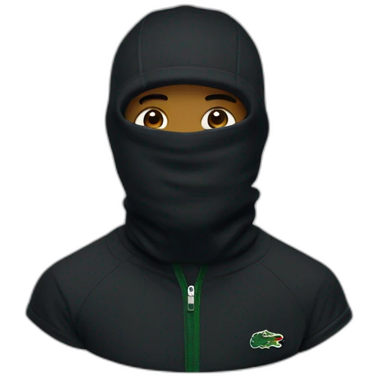 Black boy lacoste balaclava with lacoste emoji