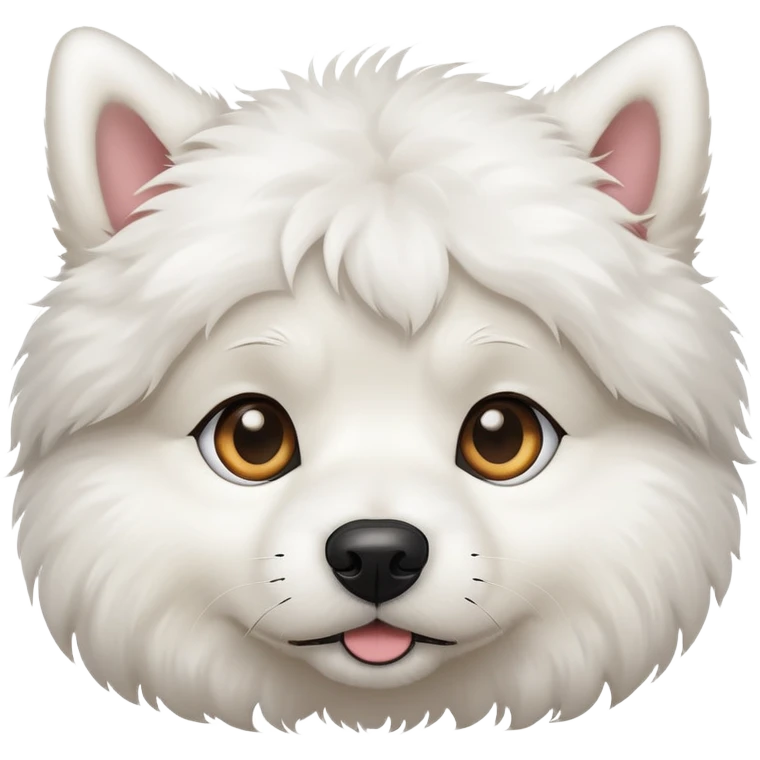 White fluffy dog painting emoji