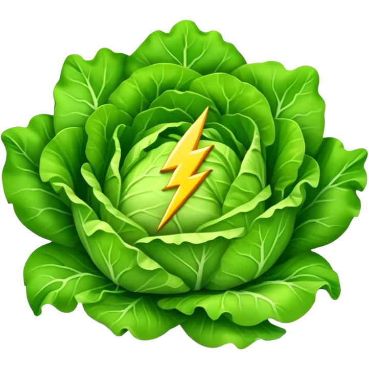 Lettuce with lightning bolts emoji