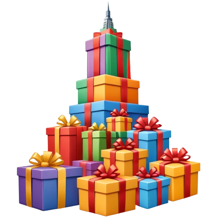 Empire State Building covered with packages emoji