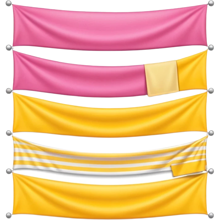 Pink, yellow, and white horizontal banner emoji