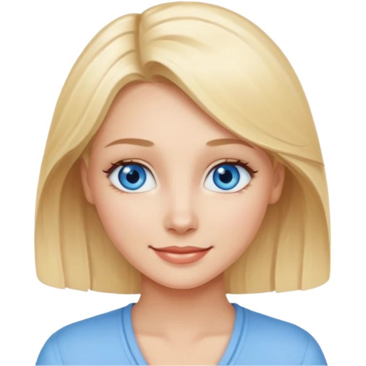 Blonde with as few details as possible, only her face emoji