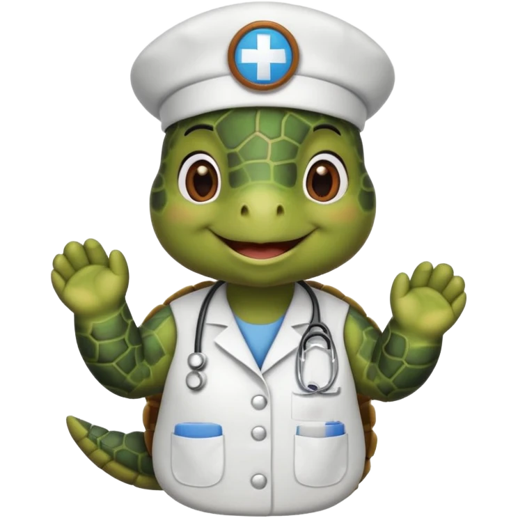 Turtle in nurse uniform smiling.

















 emoji