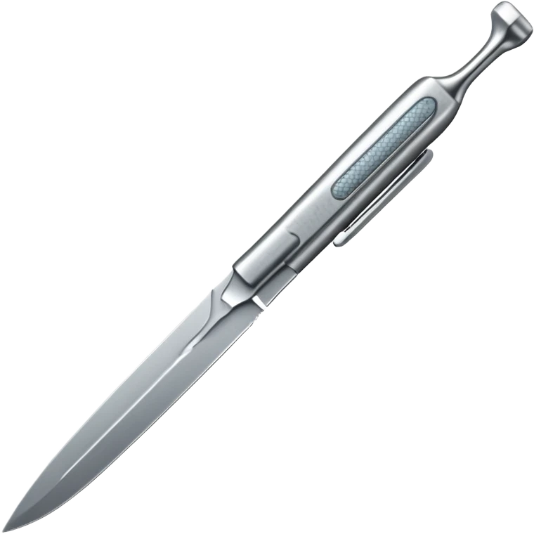 A highly detailed, realistic surgical scalpel with a polished stainless steel blade and a textured grip.

 emoji