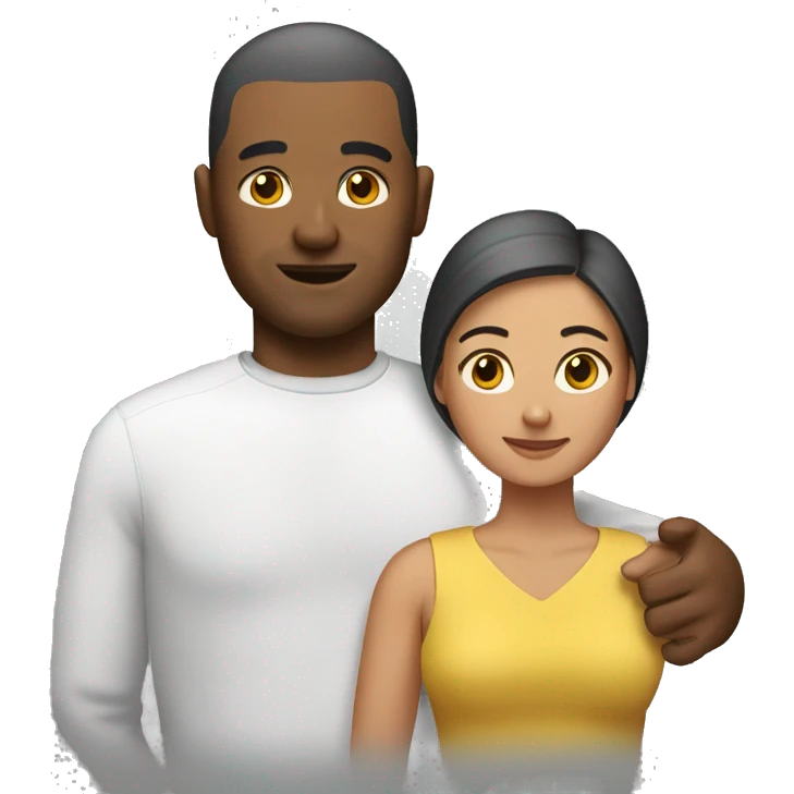 a man with a buzz cut holding a woman emoji