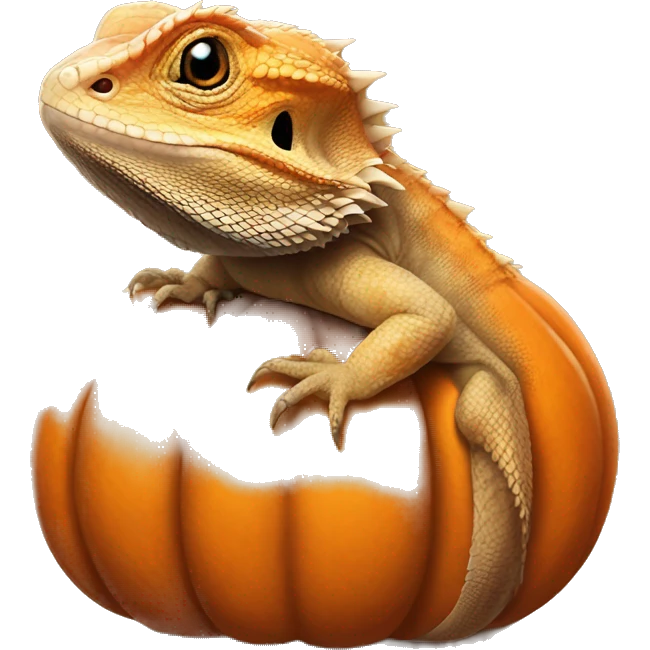 bearded dragon on a pumpkin emoji
