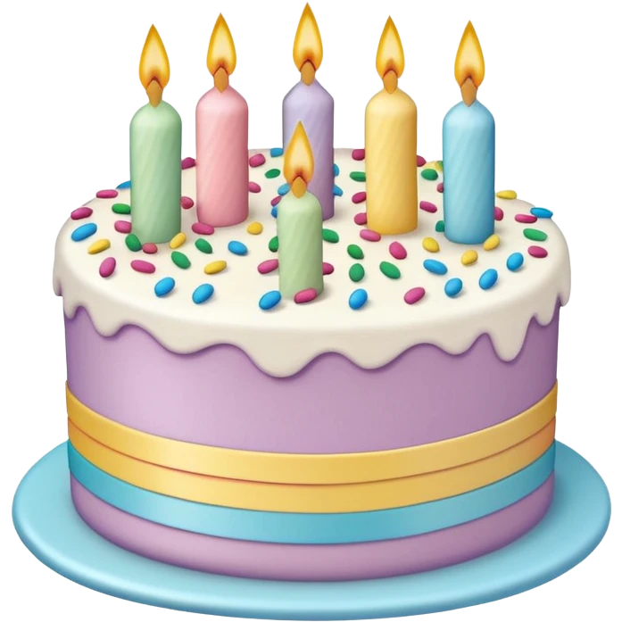 1 layer pastel birthday cake emoji