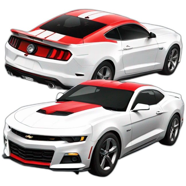 Race Ford mustang and Chevrolet Camaro emoji