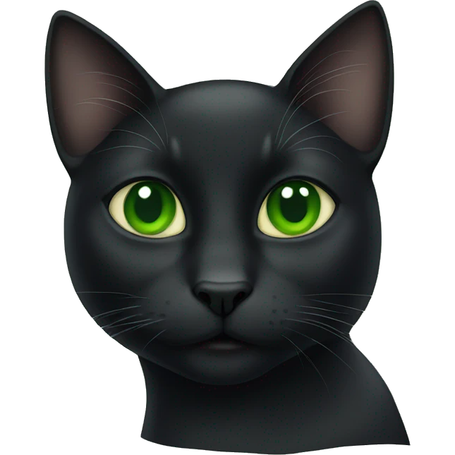 black cat green eyes emoji
