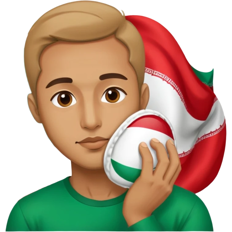 یک مرد داره پرچم ایرانو میبوسه emoji