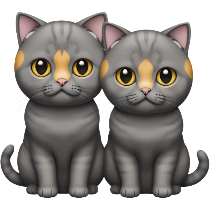 Stitch with a scottish fold dark grey and scottish fold grey emoji