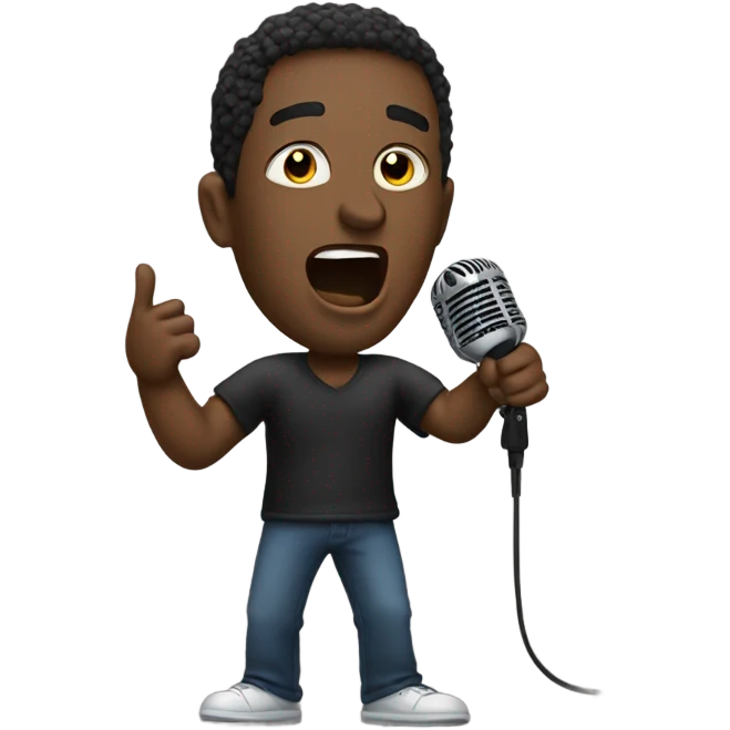 black man singing emoji