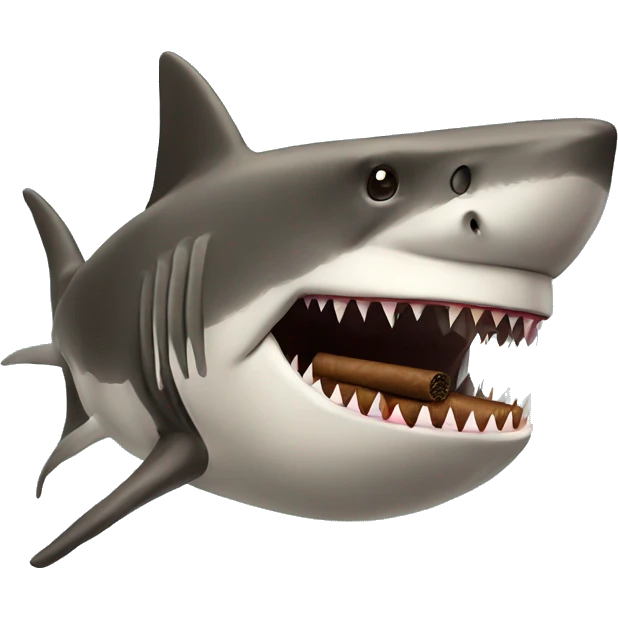 A megashark smoking a Cuban cigar  emoji