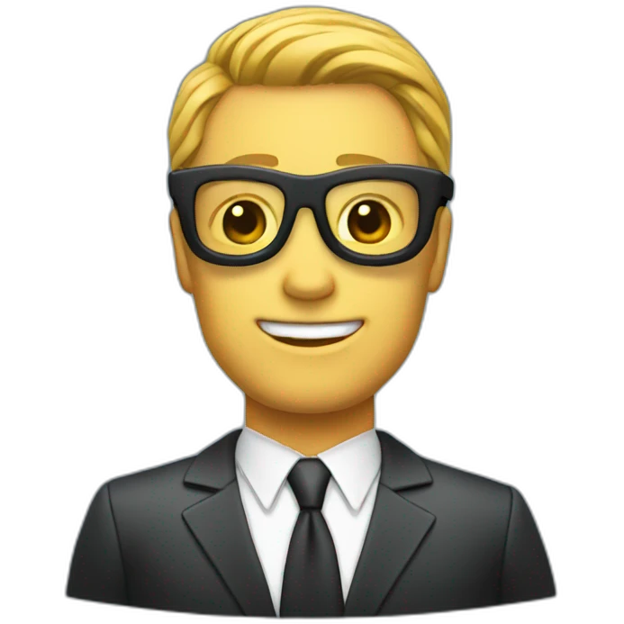 Lawyer suit wears snorkel fins emoji