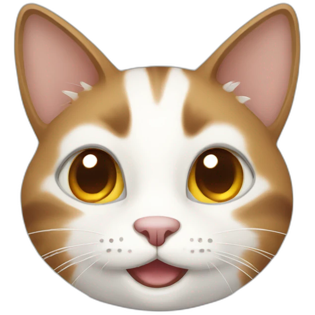 White-brown cat with smile emoji
