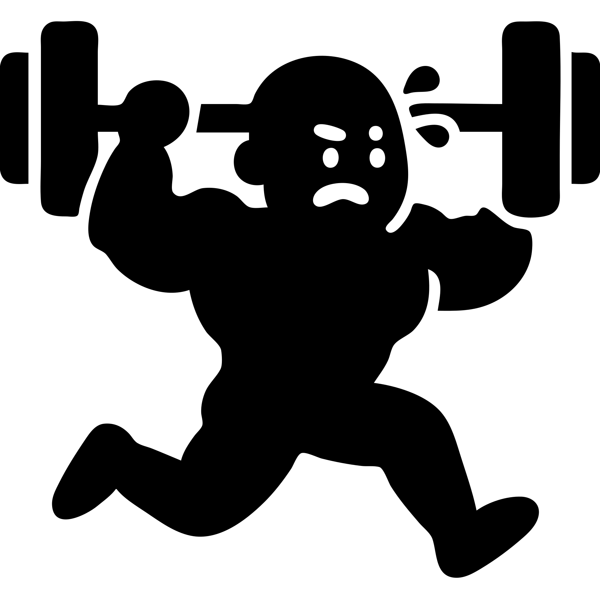 Convert this 100% gym dodger icon to a single color scheme, keeping the exaggerated and humorous style in an icon style. Use only one color throughout the entire design, maintaining the bold and filled look of the icon style. emoji