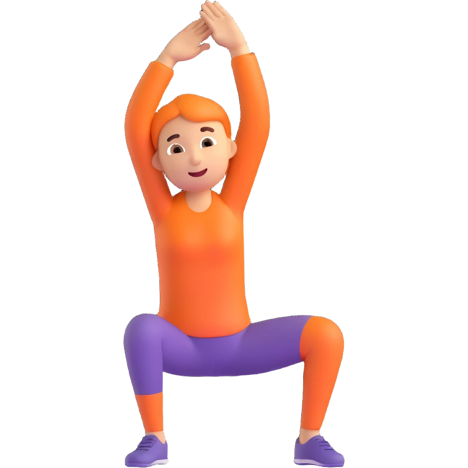 person stretching, 3D emoji style emoji