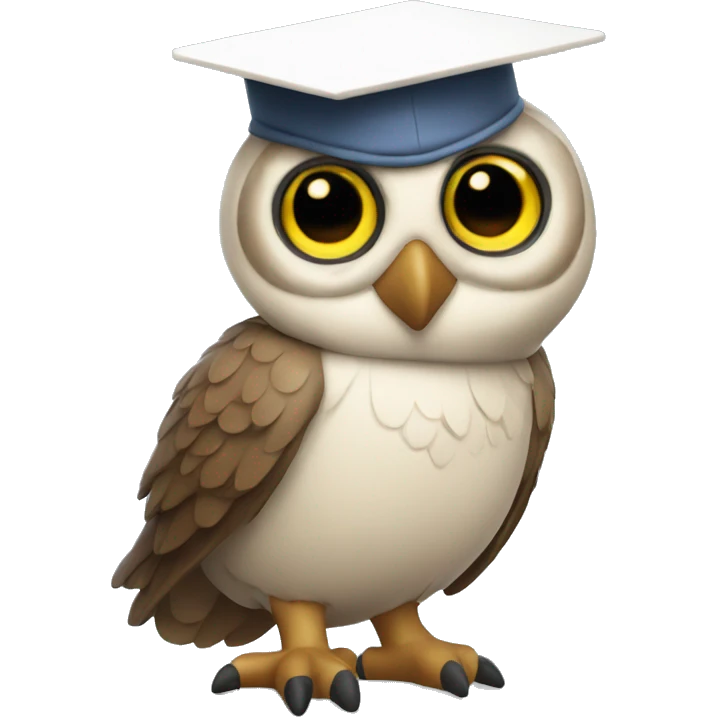 an owl in a scientific cap emoji
