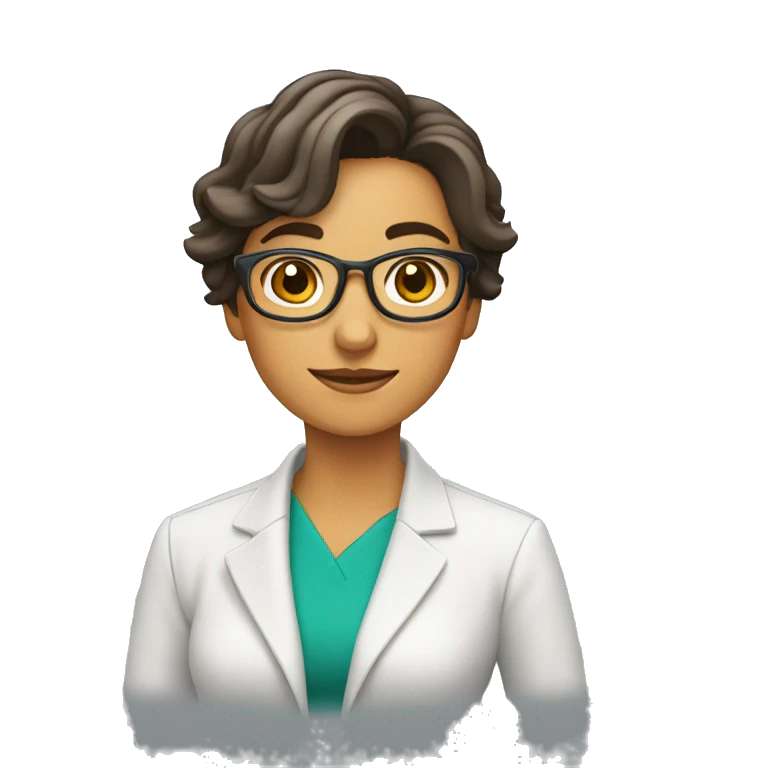 profesora pelo castaño sin gafas emoji