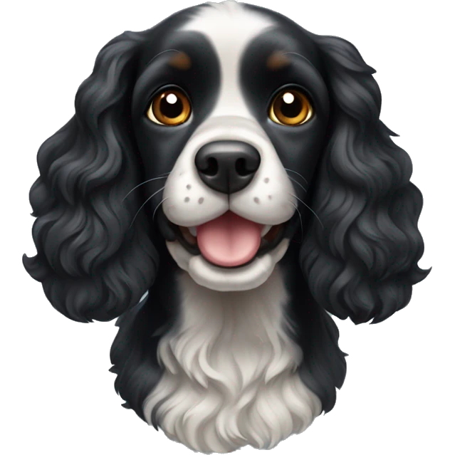 adorable black cocker spaniel  emoji