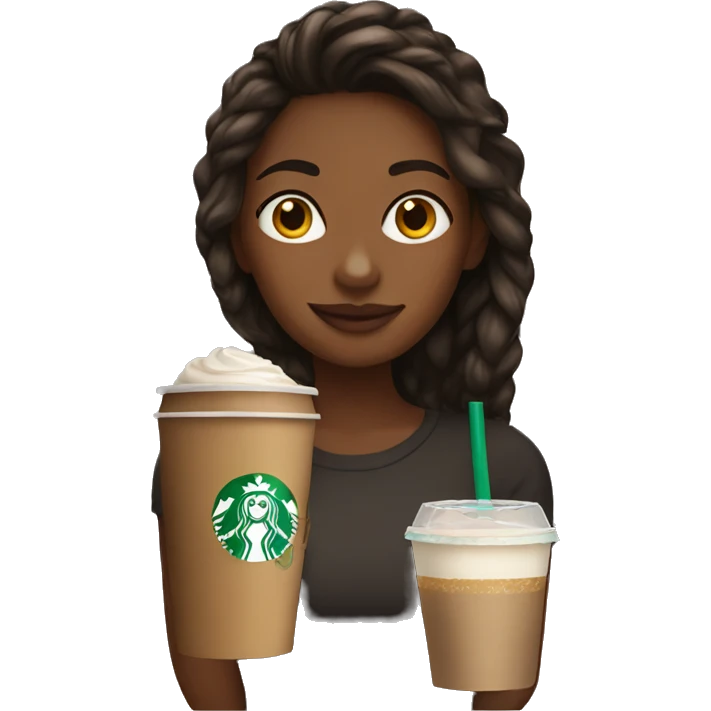 Girl drinking starbucks emoji