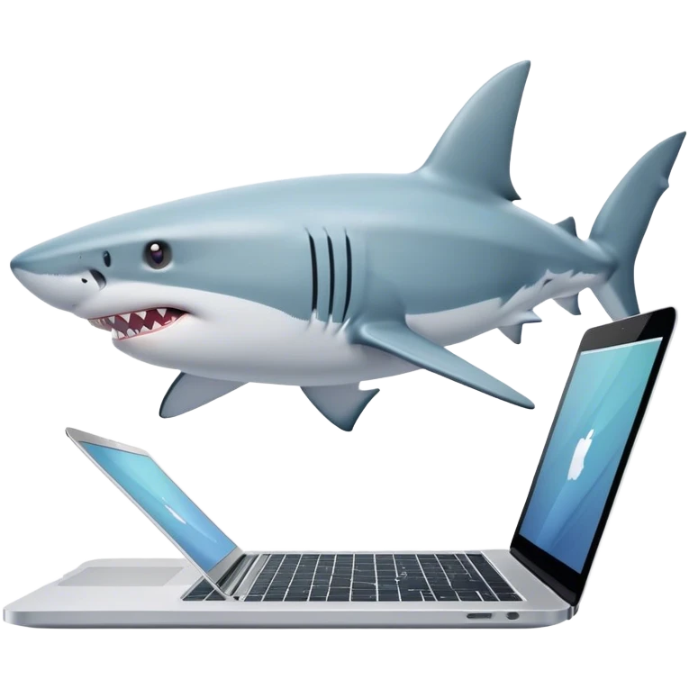 Shark with a macbook  emoji