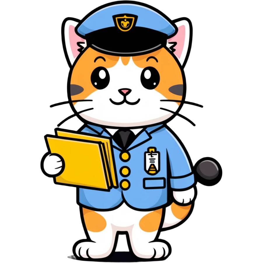 postman cat, very cute emoji