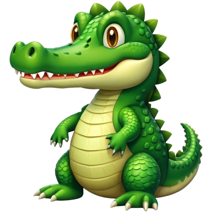 The crocodile stands tall and smiles emoji