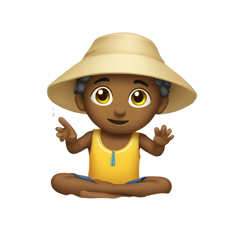 niño pequeño playa jugando emoji
