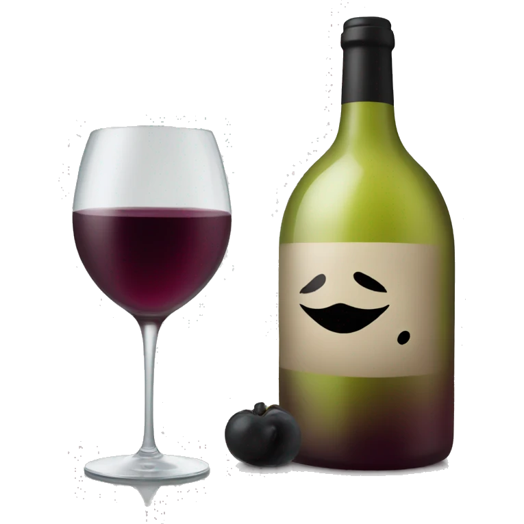 Wine with black kiss mark on glass emoji