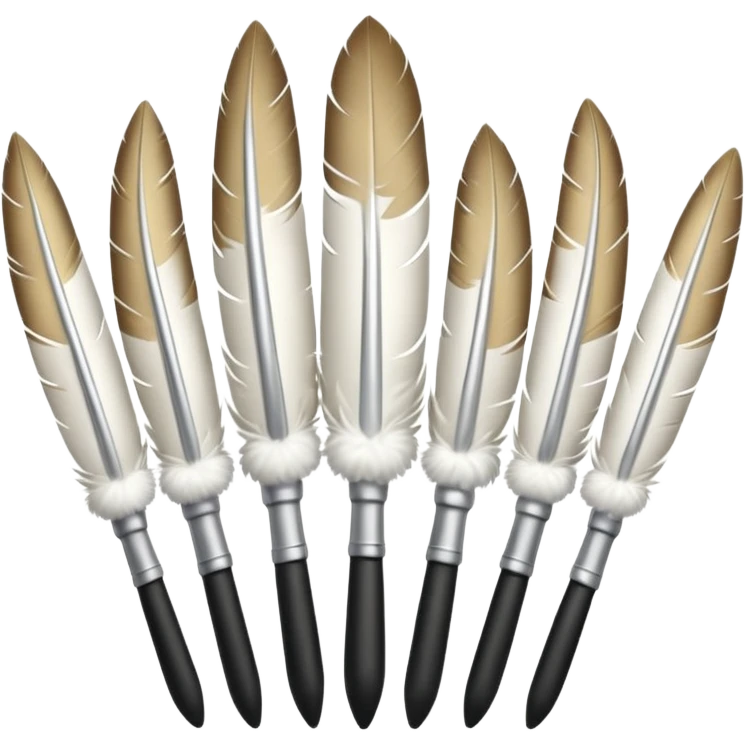 A row of goose feather pens emoji