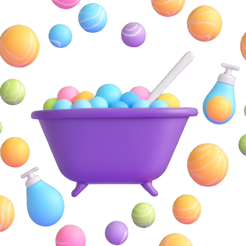 AVON bath set with bubble bath, bath bombs, and bath salts emoji