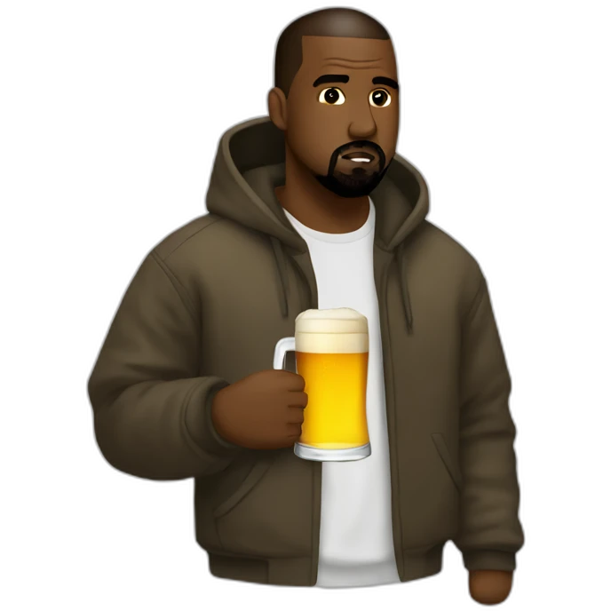 Kanye west with a beer emoji