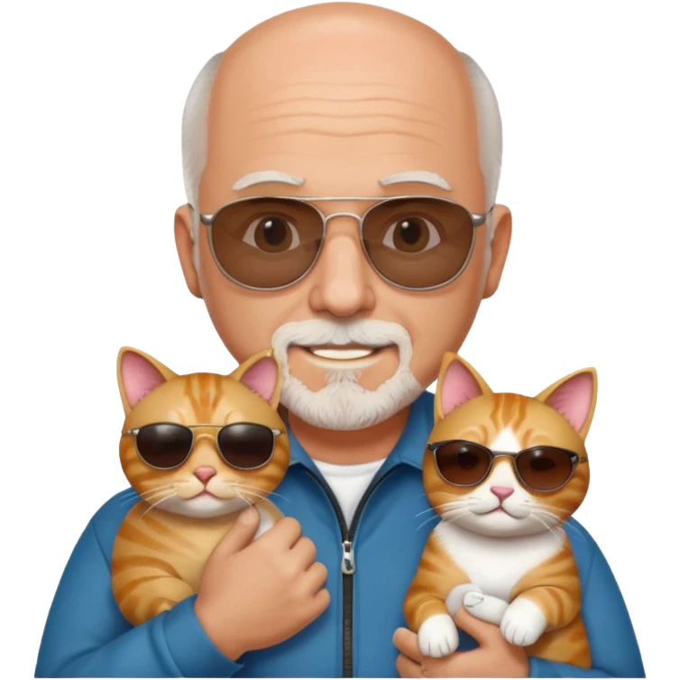 Dave Ramsey holding a cat with sunglasses emoji
