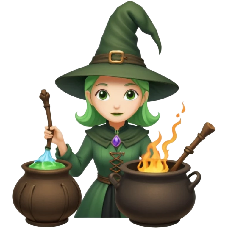 green witch cooking potion emoji
