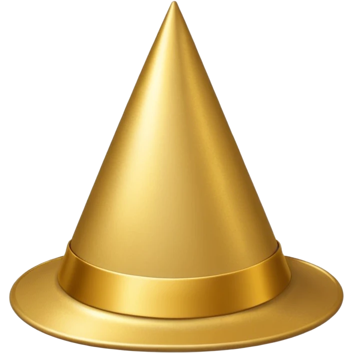 birthday hat, metallic gold emoji