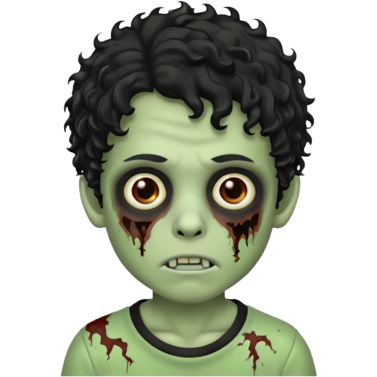 A boy zombie with black curly hair  emoji