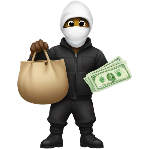 robber Emoji with a money bag emoji