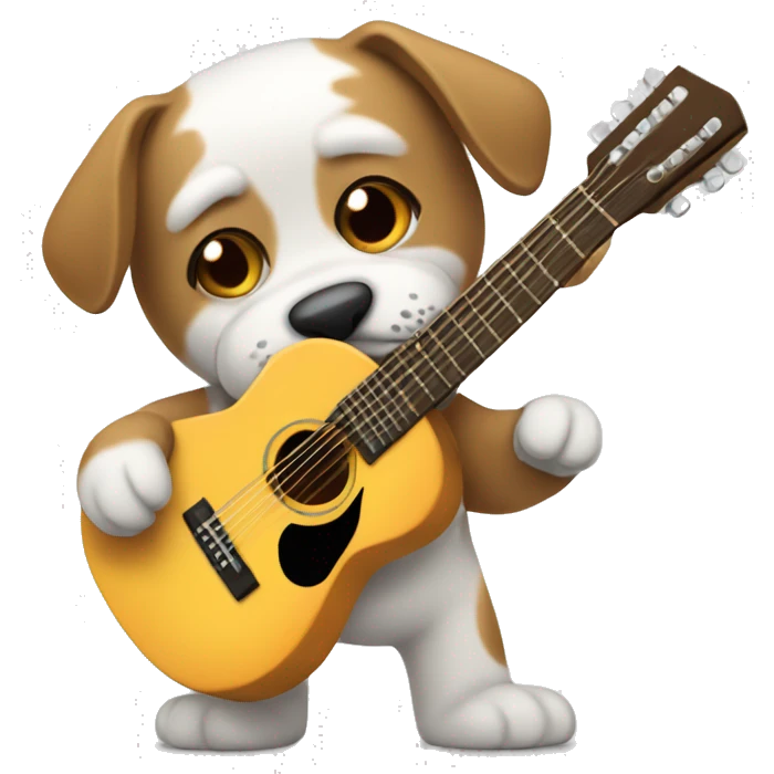 perro tocando la guitarra emoji
