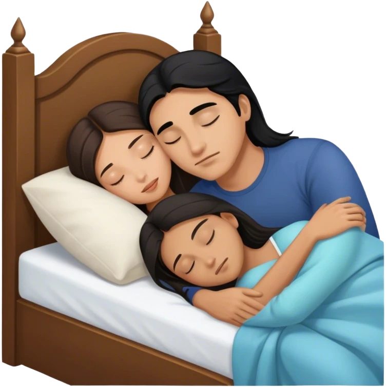 Light brown latino Guy with long black hair sleeping with brown hair Filipina emoji